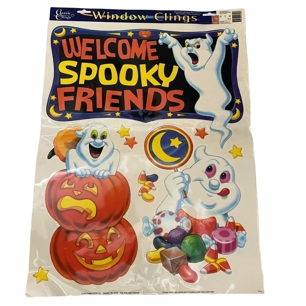 Halloween Large Window Cling Decorations Ghosts Jack o’Lanterns